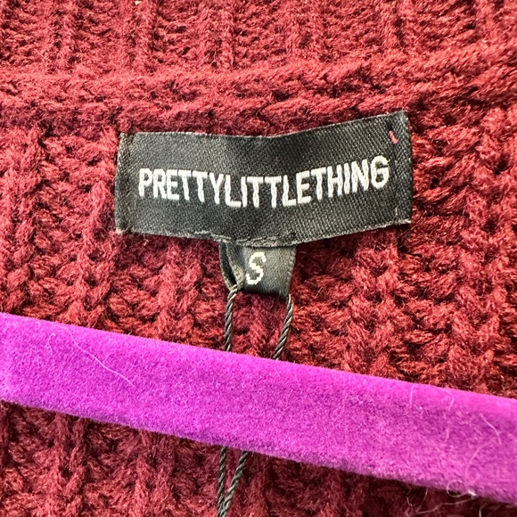 NWT PrettyLittleThing Fringe Sweater Jumper Distressed Rust Size S Small - Picture 4 of 12